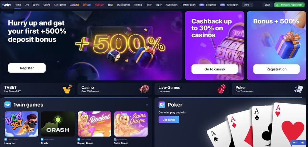 1win casino homepage 